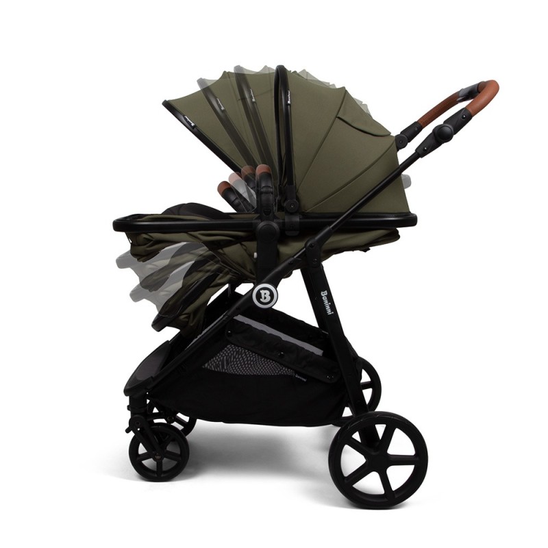 Carucior 3 in 1 Nelia, metal, plastic, poliester, verde, L.59 cm, BNBK000040-GR