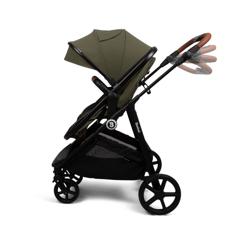 Carucior 3 in 1 Nelia, metal, plastic, poliester, verde, L.59 cm, BNBK000040-GR