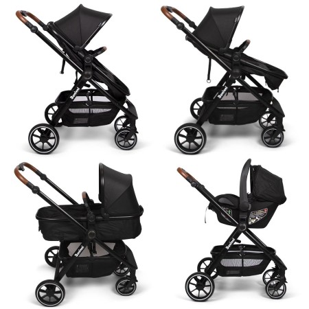 Carucior 3 in 1 Adria, metal, plastic, polester, negru, L.63 cm, BNBK000042-BK