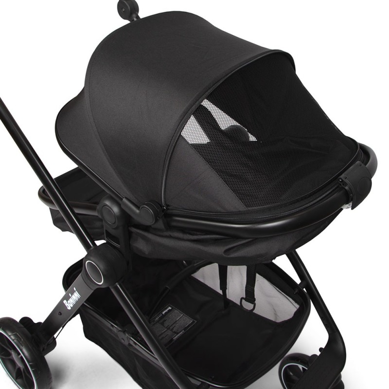Carucior 3 in 1 Adria, metal, plastic, polester, negru, L.63 cm, BNBK000042-BK