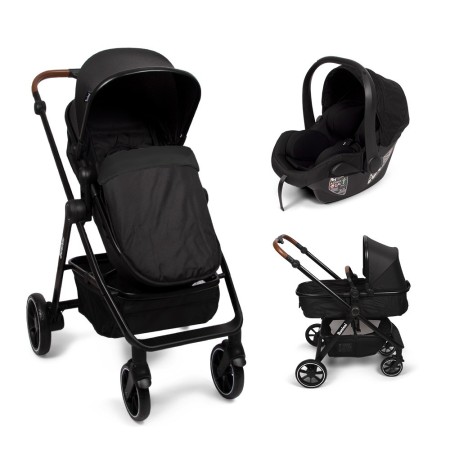 Carucior 3 in 1 Adria, metal, plastic, polester, negru, L.63 cm, BNBK000042-BK