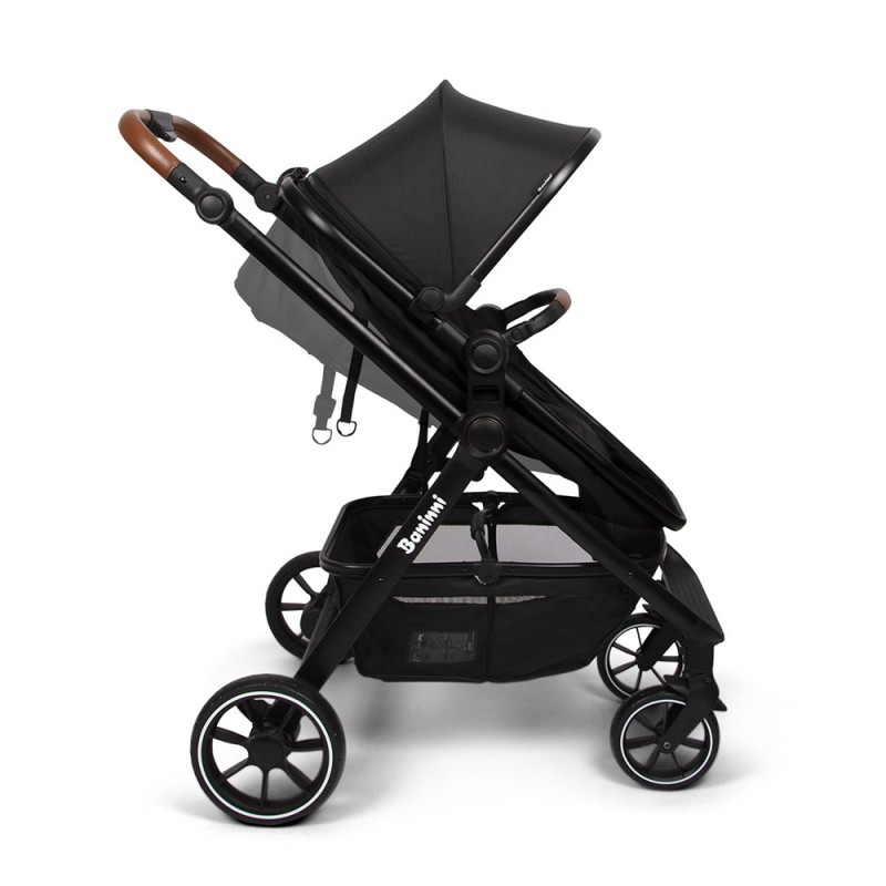 Carucior 3 in 1 Adria, metal, plastic, polester, negru, L.63 cm, BNBK000042-BK