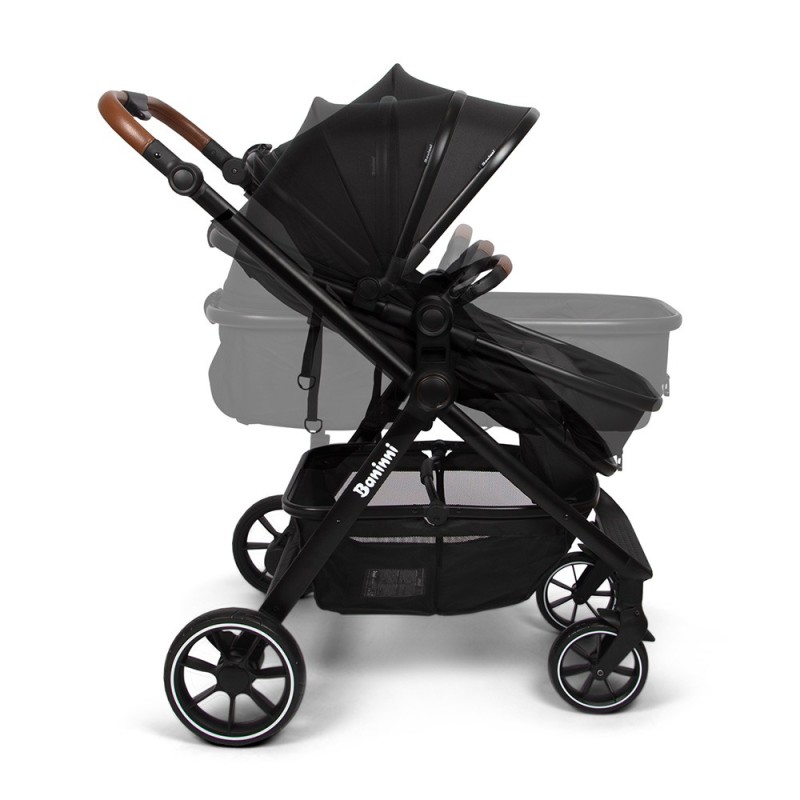 Carucior 3 in 1 Adria, metal, plastic, polester, negru, L.63 cm, BNBK000042-BK