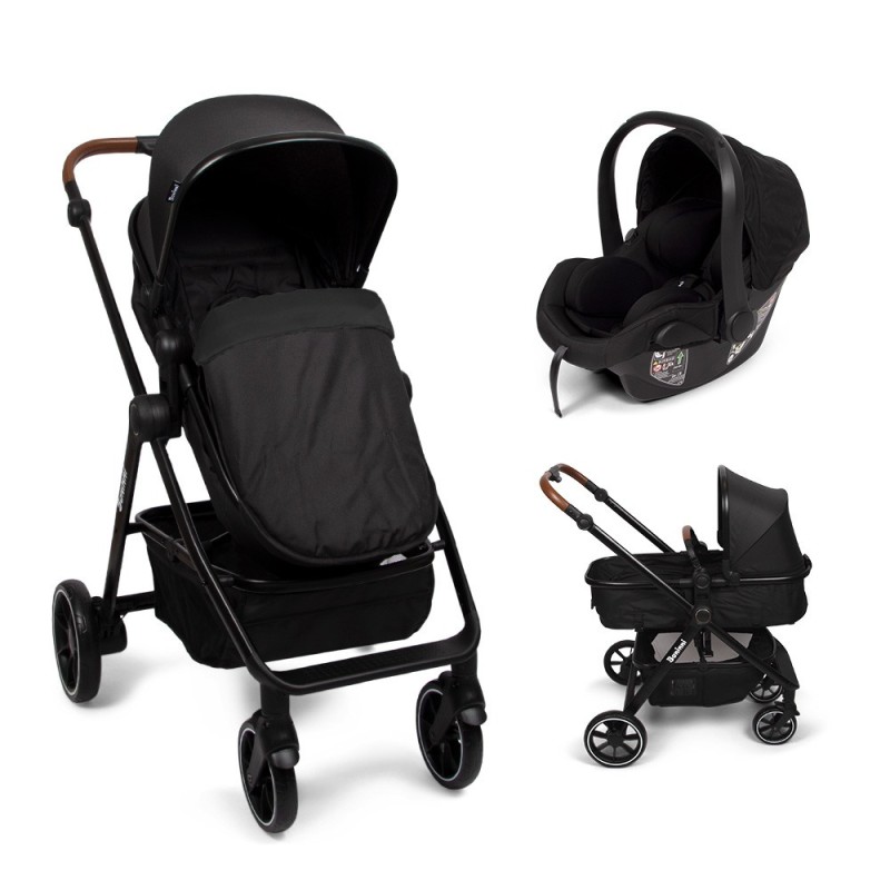 Carucior 3 in 1 Adria, metal, plastic, polester, negru, L.63 cm, BNBK000042-BK