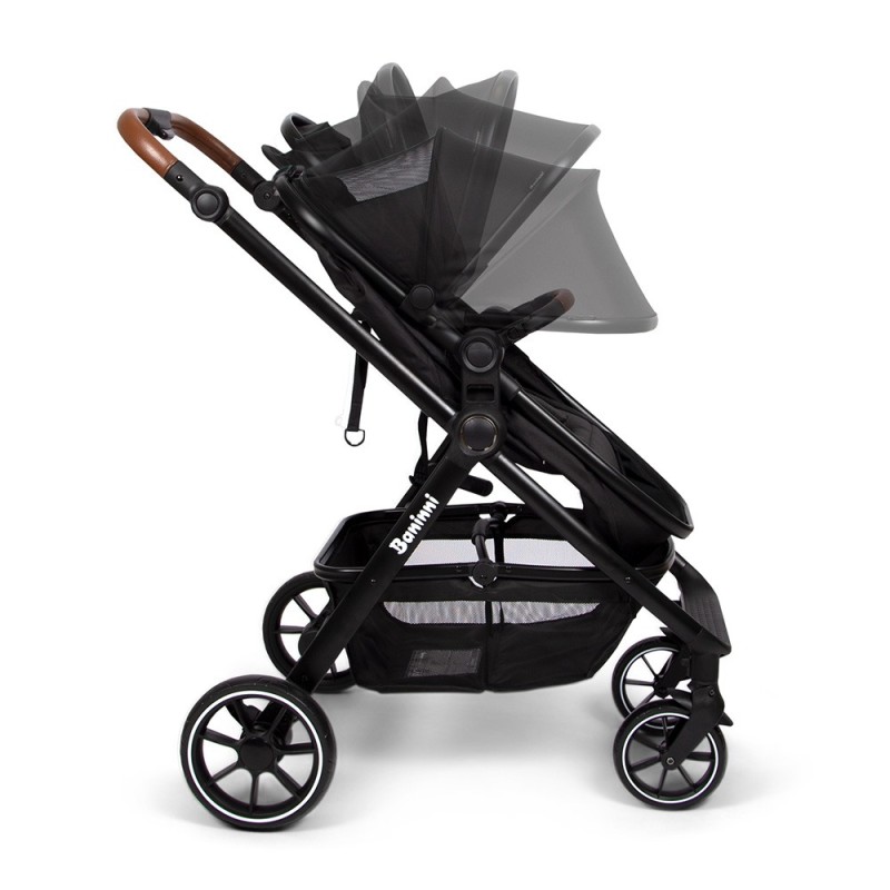 Carucior 3 in 1 Adria, metal, plastic, polester, negru, L.63 cm, BNBK000042-BK