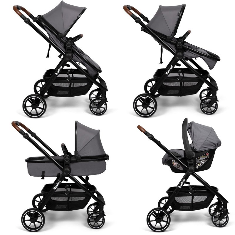 Carucior 3 in 1 Adria, metal, plastic, polester, gri, L.63 cm, BNBK000042-GY