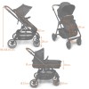 Carucior 3 in 1 Adria, metal, plastic, polester, gri, L.63 cm, BNBK000042-GY
