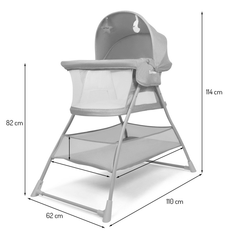 Leagan pentru bebelusi Lilia, metal, plastic, poliester, bej, L.110 cm, BNBK000048-SD