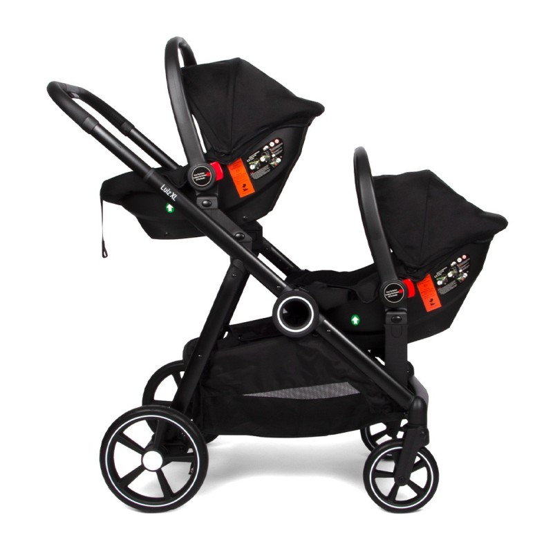 Carucior Luiz XL DUO, metal, plastic, poliester, negru, L.59 cm, BNBK000052-BK