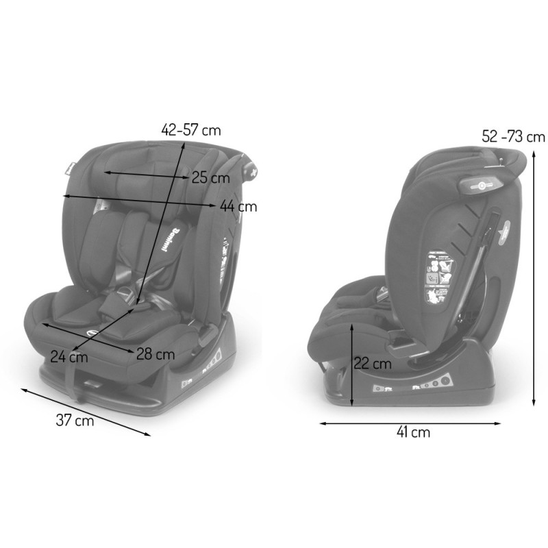 Scaun auto Nora, plastic, gri, L.37 cm, BNBK000055-GY