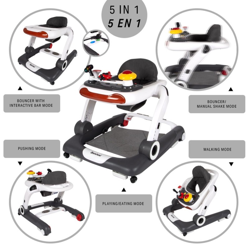 Premergator bebelusi 5 in 1 Vico, plastic, gri, H.59 cm, BNBK000062-GY