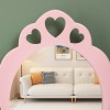 Masa de toaleta cu taburet pentru copii Liona Rosa, MDF, roz, H.105 cm, BNBK000063-UN