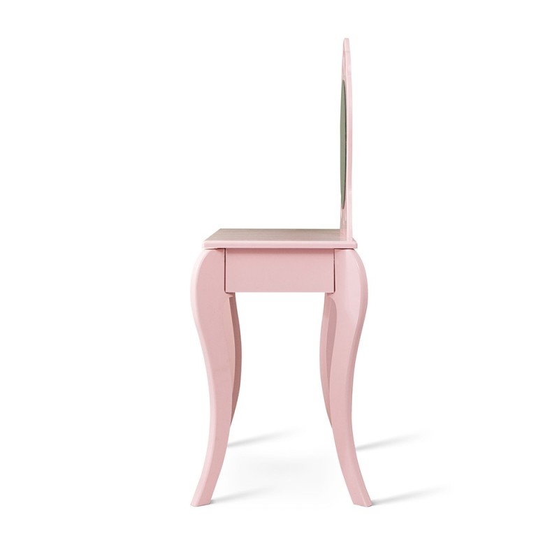 Masa de toaleta cu taburet pentru copii Liona Rosa, MDF, roz, H.105 cm, BNBK000063-UN
