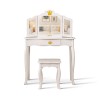 Masa de toaleta cu taburet pentru copii Silvi, MDF, alb, H.104 cm, BNBK000066-UN