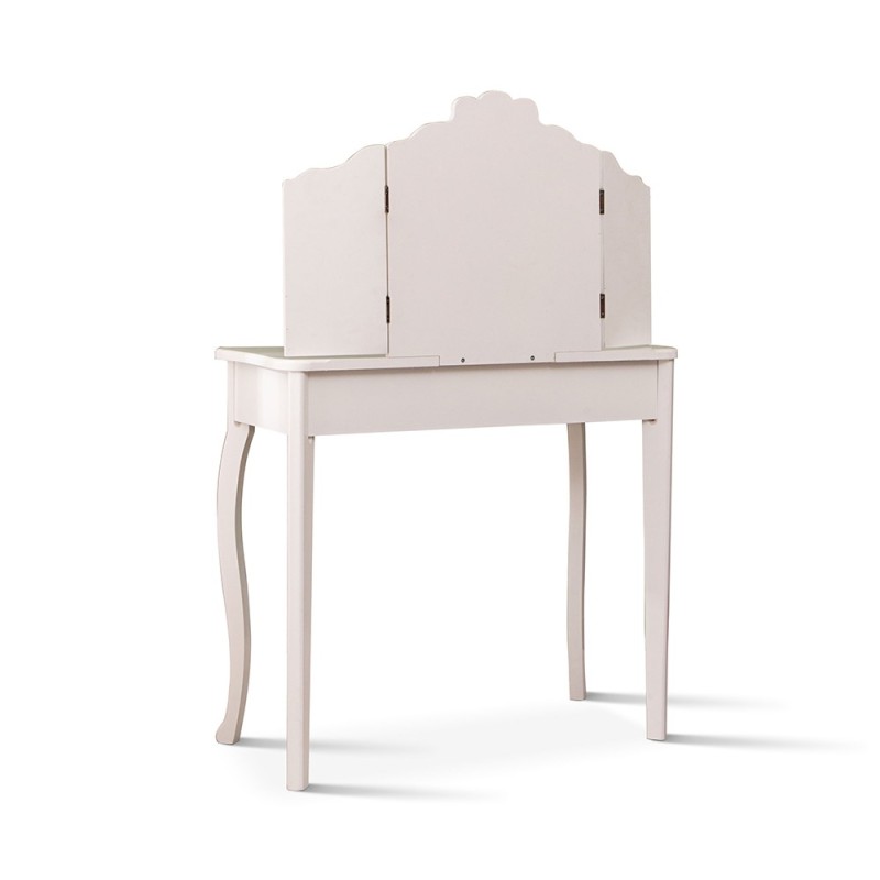 Masa de toaleta cu taburet pentru copii Silvi, MDF, alb, H.104 cm, BNBK000066-UN