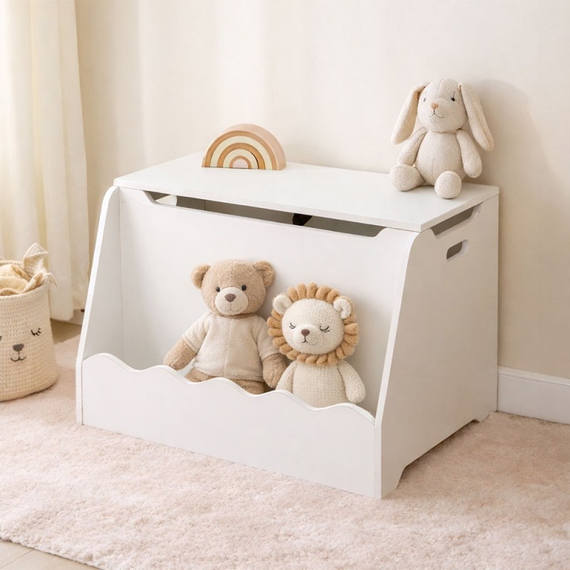 Cutie de jucarii Cloudy, MDF, alb, L.59 cm, BNBK000069-WH