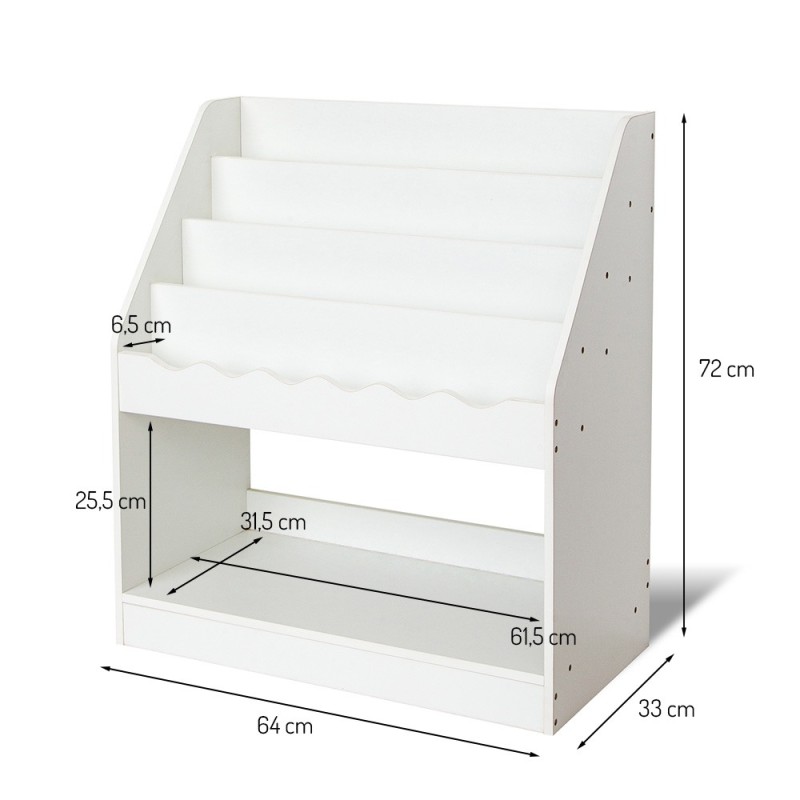 Raft pentru copii Cloudy Rosa, MDF, roz, H.72 cm, BNBK000070-PK