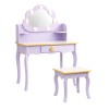 Masuta de toaleta iluminata cu taburet Cloudy Rosa, MDF, violet, H.110 cm, BNBK000073-PP
