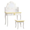 Masuta de toaleta iluminata cu taburet Cloudy Rosa, MDF, alba, H.110 cm, BNBK000073-WH