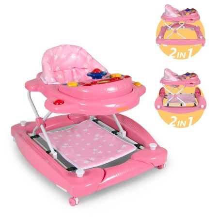 Premergator bebelusi Banini Classic, metal, plastic, roz, H.53 cm, BNBW002-PK