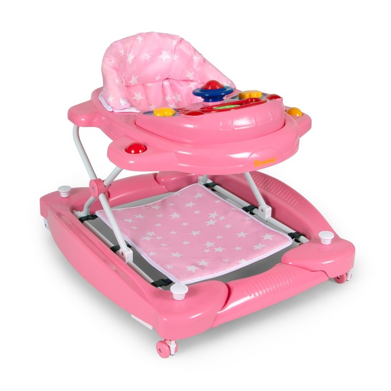 Premergator bebelusi Banini Classic, metal, plastic, roz, H.53 cm, BNBW002-PK