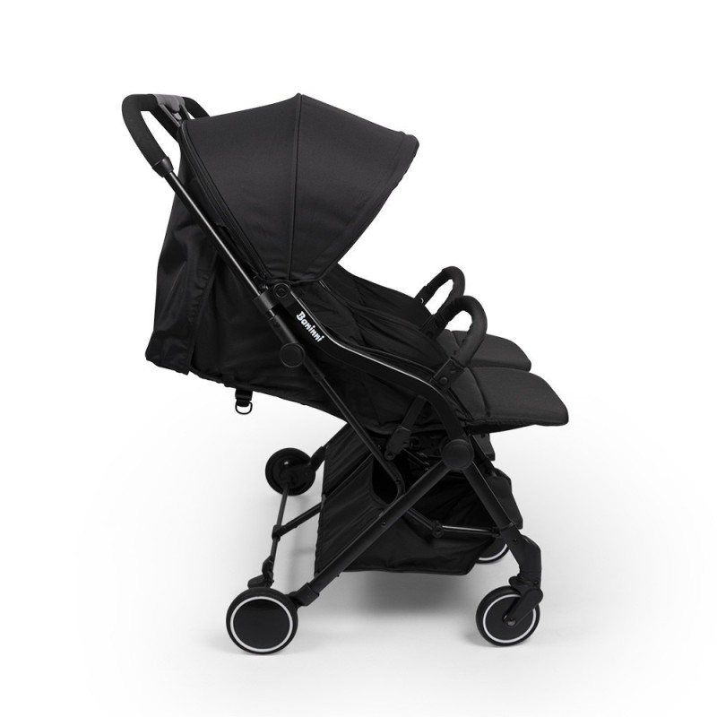 Carucior Duo Adige, metal, plastic, poliester, negru, L.86 cm, BNST033-BK