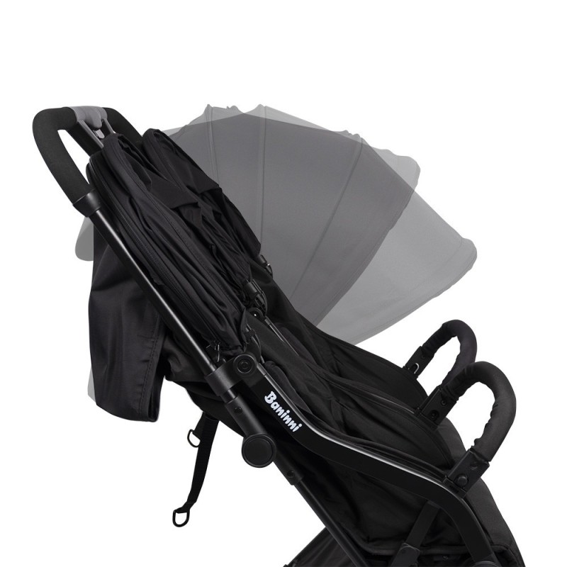 Carucior Duo Adige, metal, plastic, poliester, negru, L.86 cm, BNST033-BK