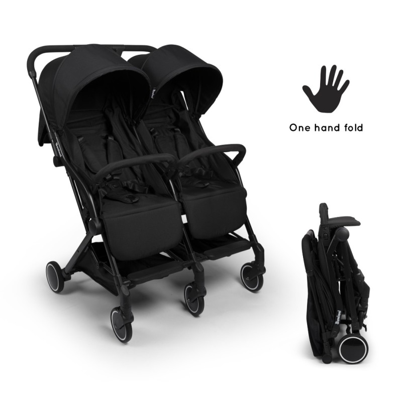 Carucior Duo Adige, metal, plastic, poliester, negru, L.86 cm, BNST033-BK