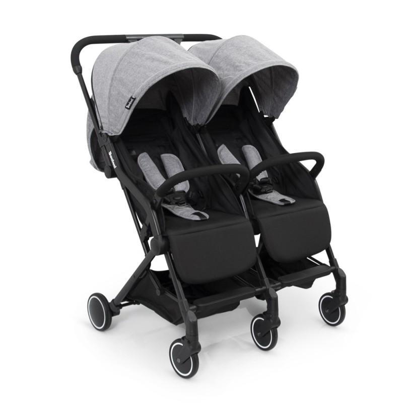 Carucior Duo Adige, metal, plastic, poliester, gri, L.86 cm, BNST033-GY