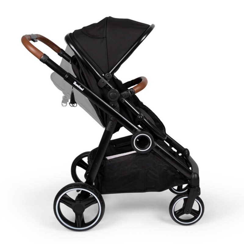 Carucior Duo Luiz, metal, plastic, poliester, negru, L.108 cm, BNST034-BK