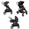Carucior Duo Luiz, metal, plastic, poliester, negru, L.108 cm, BNST034-BK
