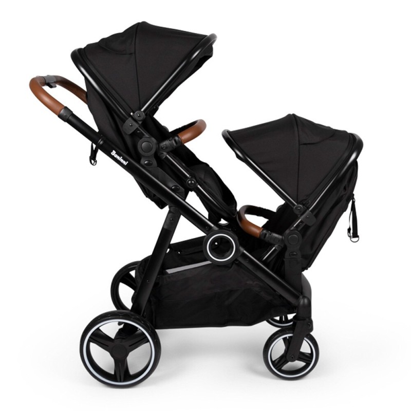 Carucior Duo Luiz, metal, plastic, poliester, negru, L.108 cm, BNST034-BK