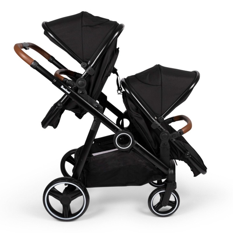 Carucior Duo Luiz, metal, plastic, poliester, negru, L.108 cm, BNST034-BK