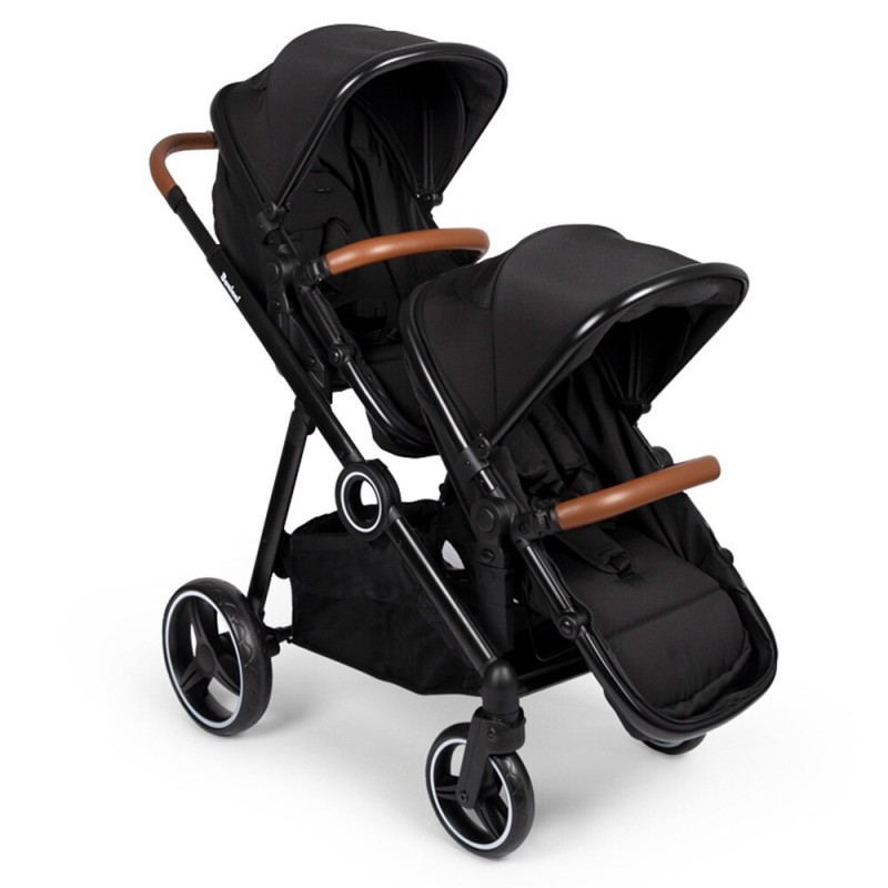 Carucior Duo Luiz, metal, plastic, poliester, negru, L.108 cm, BNST034-BK