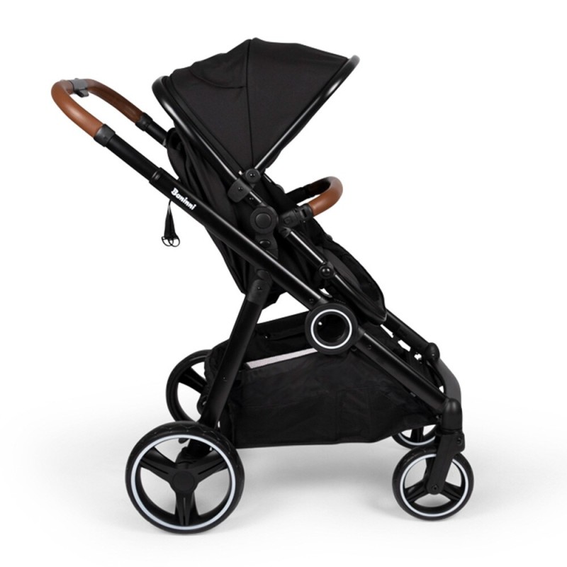 Carucior Duo Luiz, metal, plastic, poliester, negru, L.108 cm, BNST034-BK