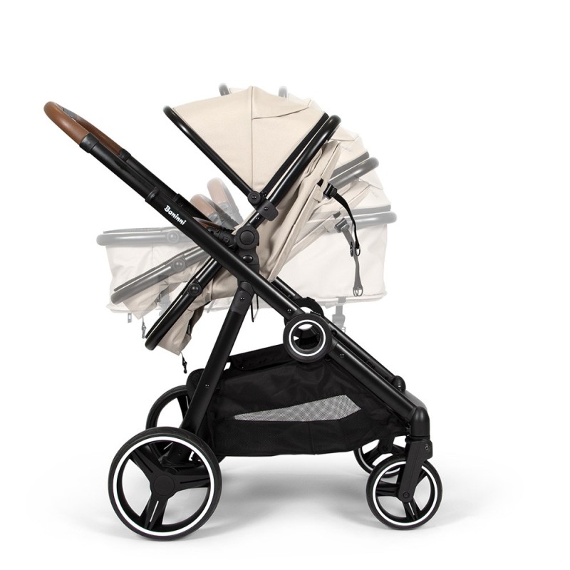 Carucior Duo Luiz, metal, plastic, poliester, bej, L.108 cm, BNST034-SD