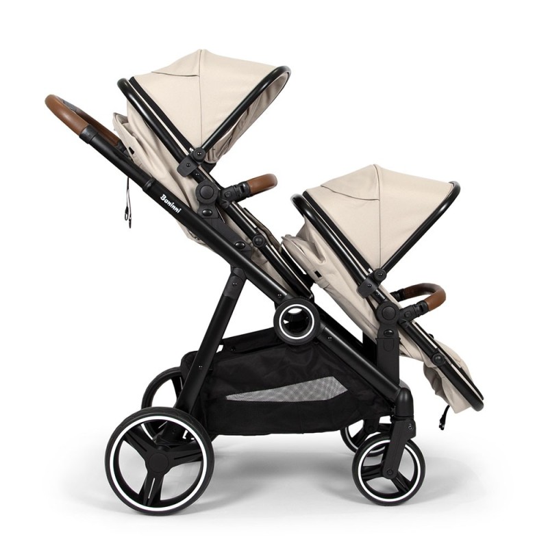 Carucior Duo Luiz, metal, plastic, poliester, bej, L.108 cm, BNST034-SD