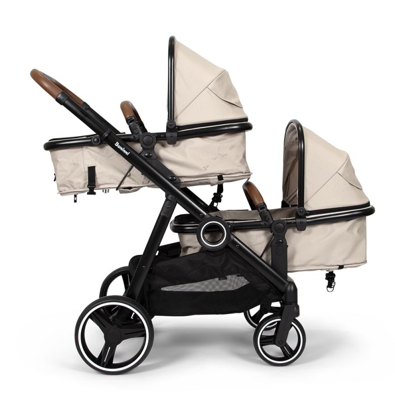 Carucior Duo Luiz, metal, plastic, poliester, bej, L.108 cm, BNST034-SD