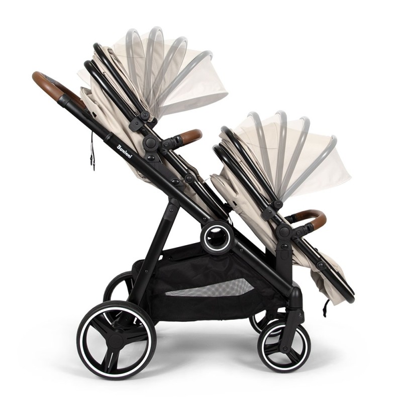 Carucior Duo Luiz, metal, plastic, poliester, bej, L.108 cm, BNST034-SD