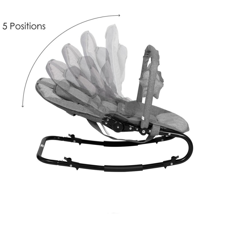 Balansoar pentru bebelusi Starwing, metal, plastic, poliester, gri, H.55 cm, LWBO002-DGY