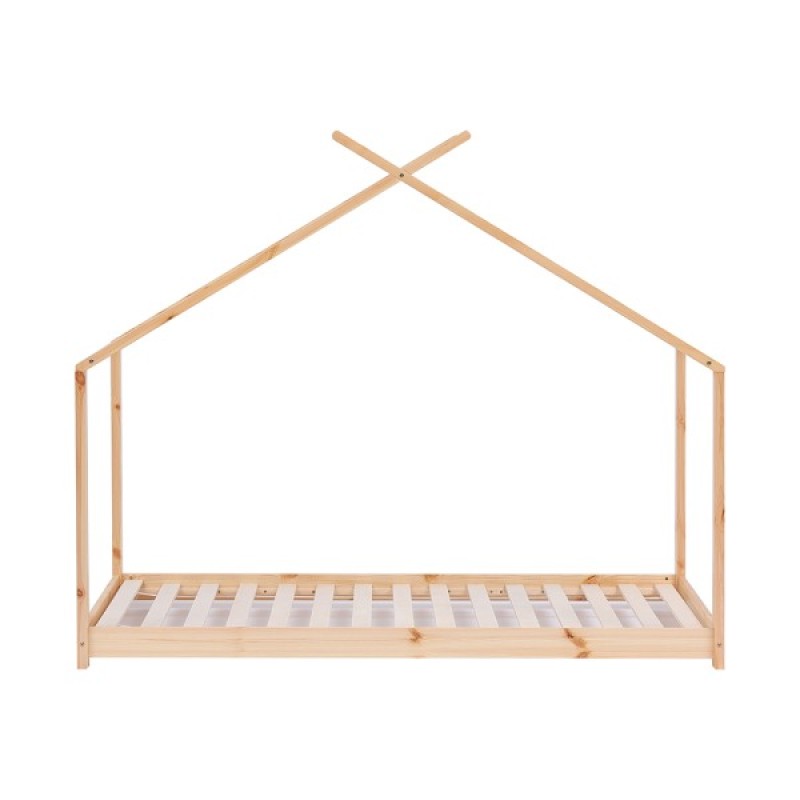 Pat pentru copii Larrisa, lemn, natural, 90 X 180 cm, MIBK000001-WOOD
