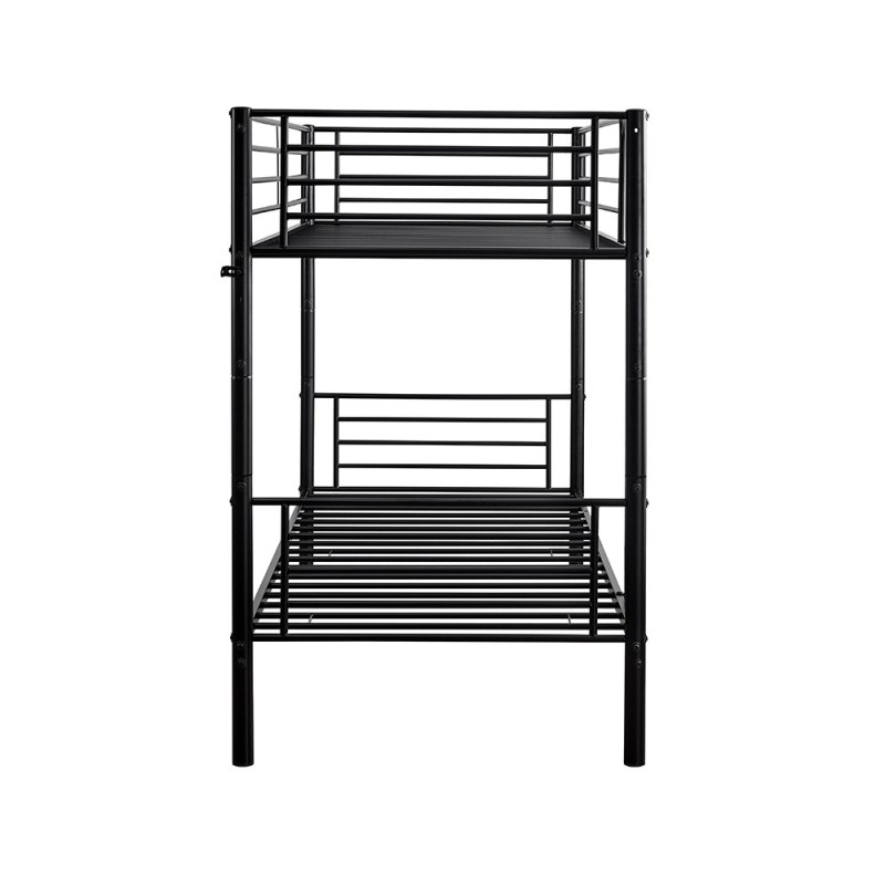 Pat supraetajat pentru copii Florina, metal, negru, 90 X 200 cm, MIBK000003-BK