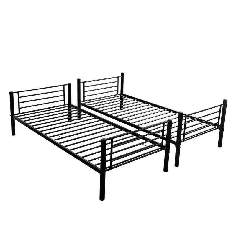 Pat supraetajat pentru copii Florina, metal, negru, 90 X 200 cm, MIBK000003-BK