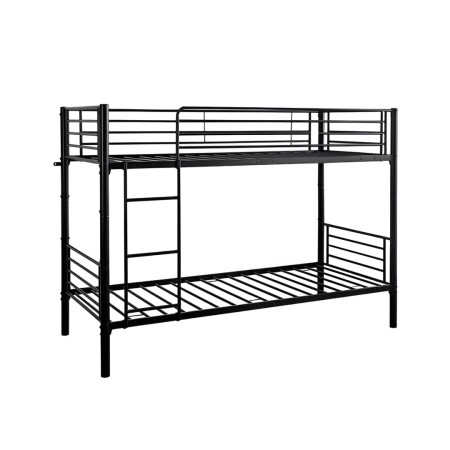 Pat supraetajat pentru copii Florina, metal, negru, 90 X 200 cm, MIBK000003-BK