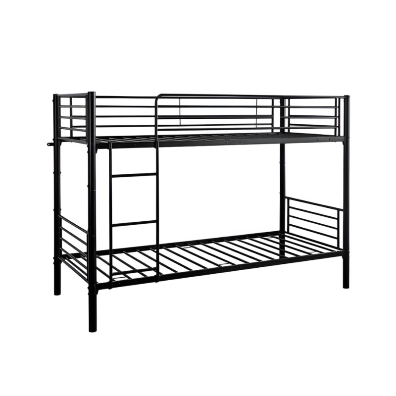 Pat supraetajat pentru copii Florina, metal, negru, 90 X 200 cm, MIBK000003-BK