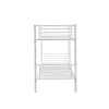 Pat supraetajat pentru copii Florina, metal, alb, 90 X 200 cm, MIBK000003-WH