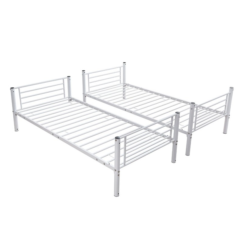 Pat supraetajat pentru copii Florina, metal, alb, 90 X 200 cm, MIBK000003-WH
