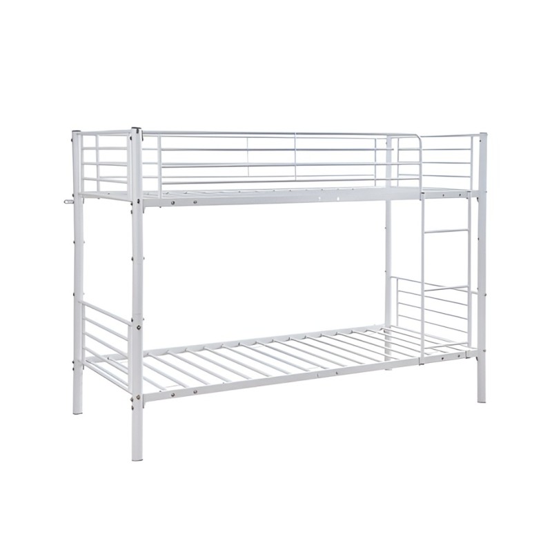 Pat supraetajat pentru copii Florina, metal, alb, 90 X 200 cm, MIBK000003-WH