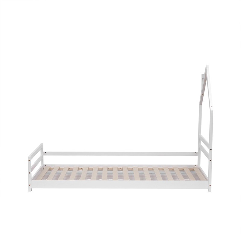Pat pentru copii Kallithea, lemn, alb, 90 X 200 cm, MIBK000005-WH