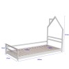 Pat pentru copii Kallithea, lemn, alb, 90 X 200 cm, MIBK000005-WH